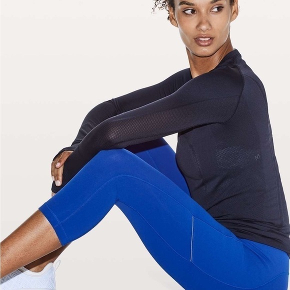Lululemon Blue Mesh‎ High Rise Crop Leggings - Picture 4 of 11